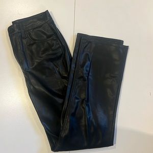 'Hudson Jeans' Bootcut Black Leather Pants
